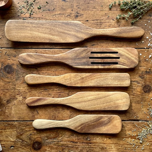 Spatules et cuillères en bois massif pour la cuisson, la friture du poulet et le mélange des légumes – Meilleur article artisanal - Product Image 6