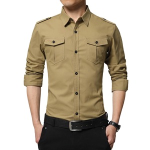 Chemise à carreaux vintage à manches longues, confortable et tendance, avec double poche cargo, pour homme - Product Image 3
