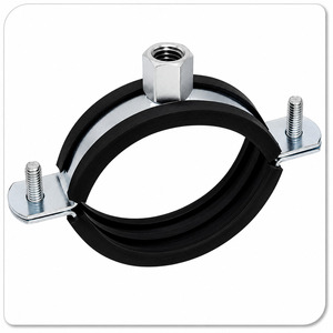 20NB 3/4" Serre-tube fendu robuste en acier galvanisé de haute qualité, revêtu de caoutchouc EPDM, avec support de suspension - Product Image 2