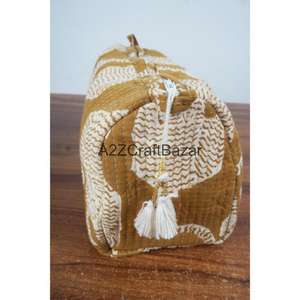 Ensemble de pochettes de voyage Jaipur Boho Chic, grandes, douces, durables, légères, écologiques, en tissu de coton pur, imprimées à la main - Product Image 5