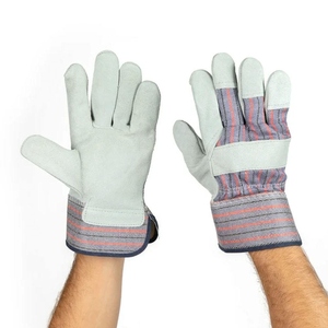Gants de travail en cuir de vachette pleine fleur robustes de qualité supérieure, certifiés CE, anti-coupure, 11 oz, pour la sécurité industrielle et la protection des mains - Product Image 3