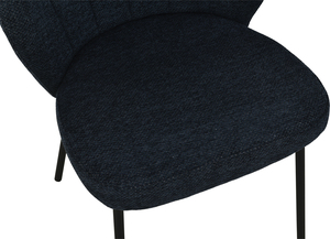 Factory Price Upholstered Dining <b>Chair</b> <b>Navy</b> Fabric Side <b>Chair</b> Metal Leg <b>Accent</b> Seat for Home Furniture - Product Image 4
