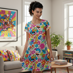 EffiPrint Sweet Leopard Abito T-Shirt Personalizzato Eco-Friendly con Stampa Naturale in Vita, Stampa su Richiesta, Dropshipping - Product Image 4