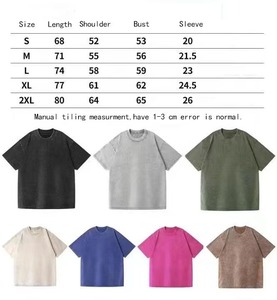 เสื้อยืดผู้ชายแฟชั่นใหม่ 100% ผ้าฝ้าย ทรงโอเวอร์ไซส์ ล้างสีแบบแอซิดวอช สไตล์สตรีทแวร์ หลวมๆ สบายๆ แบบถัก - Product Image 4