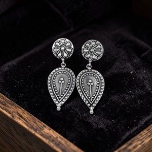 <b>Silver</b> Mountain Oxidized Garnet Floral Teardrop <b>Dangle</b> <b>Earrings</b> 925 <b>Silver</b> Ethnic Women's Tribal for Wedding Party & Gift - Product Image 6