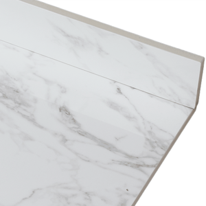 Top Lavabo Rettangolare Sottopiano in Ceramica per Bagno 49x22 Pollici, Top in Pietra Sinterizzata Bianco Carrara - Product Image 5