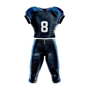 Uniformes de Fútbol Americano Deportivos con Sublimación en Degradado Vertical Azul Hielo y Blanco, con Bolsillos Integrados y Protección - Product Image 5