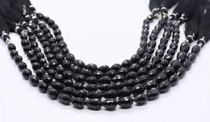 ลูกปัดทรงหยดน้ำสีดำสปิเนลเจียระไนแบบตรง ขนาด 5x7 มม. ลูกปัดพลอยสปิเนลสีดำทรงหยดน้ำ 7 นิ้ว ลูกปัดสปิเนลสีดำแบบหลวมสำหรับทำเครื่องประดับ - Product Image 2