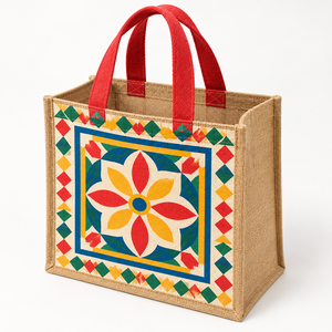 Sac fourre-tout en jute pour courses, avec soufflet, idéal pour supermarché, fruits et légumes, impression personnalisée, vente en gros, marque privée - Product Image 4