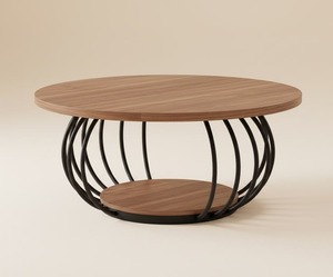 Modern Industrial Decorative Metal <b>Coffee</b> <b>Table</b> with Top Three-<b>Leg</b> Design Contemporary Non-Foldable <b>for</b> Living Room Furniture - Product Image 4