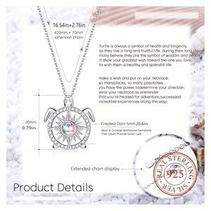 Collana in Argento 925 con Tartaruga e Diamante Moissanite, Include Eleganti Scatole di Carta - Product Image 4