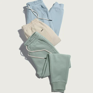 Pantalon de survêtement décontracté pour homme, taille élastique avec cordon de serrage, poches latérales, respirant, en coton tricoté et élasthanne, poids moyen, style automne - Product Image 1