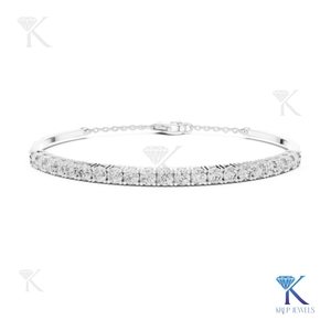 Adjustable Chain Lab Grown Diamond Filled Brilliant Cut 14K <b>Solid</b> <b>Gold</b> Fine Unisex Minimalist Luxury Jewelry Party Gift - Product Image 3