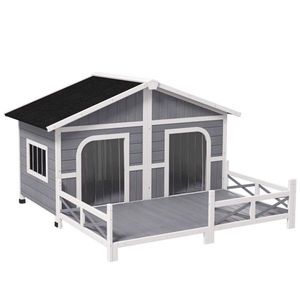 Gray and White Dog House Stylish Pet Furniture - Product Image 3