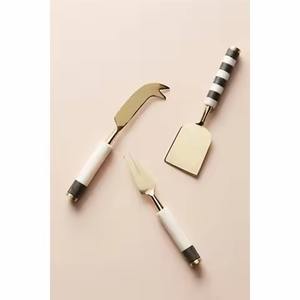 Juego de Cuchillos para Queso de Metal para Cocina con Mango de Madera y Resina, Utensilios Resistentes para Cortar Queso para Restaurante - Product Image 5