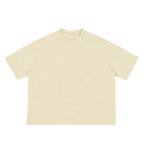 Camiseta vintage de cuello simulado unisex, top corto de 220 gramos, de secado rápido, negra, lisa, oversize, 100% algodón, estilo boxy, para gimnasio y universidad. - Product Image 3