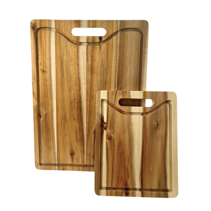 Planche à découper réversible en bois d'acacia massif, robuste, pour cuisine, bloc de boucher, durable et écologique - Product Image 1
