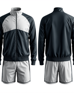 Ensemble de survêtement de jogging léger et écologique pour homme, noir, en polyester, séchage rapide, short sportif avec poches latérales, décontracté pour l'automne - Product Image 4