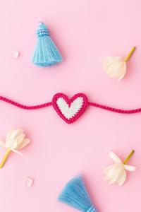 Conjunto de Rakhi Hecho a Mano con Crochet para Niños, Diseño de Corazón de Dibujos Animados, Animales y Frutas, Hilo de Algodón Suave, Pulsera Raksha Bandhan para Niños - Product Image 5