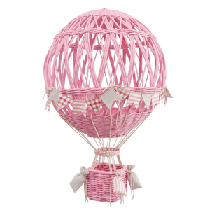 Lovely Red Striped Balloon Ceiling Fixture Handmade Rattan Light Shade Kids Bedroom Nursery Hanging Decor <b>Art</b> <b>Set</b> - Product Image 5