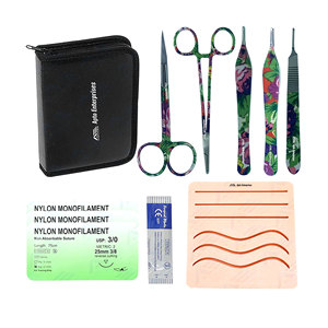 Training Blades Manual Power Source Skin Pad Medic Instruments Basic Surgical <b>Suturing</b> <b>Kit</b> Complete Stainless Steel Set - Product Image 1
