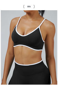 Customizable Women's Seamless Yoga Bra Quick Dry Breathable Fitness Sports Bra Halter Back Front Lightweight Gym Bra OEM - Product Image 2