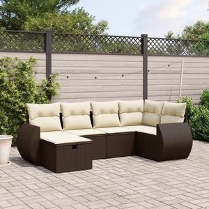 Conjunto de Sofás de Jardín de Ratán PE Marrón y Acero con Recubrimiento en Polvo, Muebles de Jardín - Product Image 1