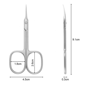 Ciseaux à ongles professionnels personnalisés avec logo OEM, haute qualité, pour droitiers, droits, tranchants, en acier inoxydable et céramique, durables, pour nail art - Product Image 2