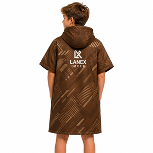 Custom Kids Hooded Swim Parka Changing Robe | Waterproof Windproof Quick Dry Towel Poncho <b>Jacket</b> for Swimming, Surfing & Beach - Product Image 4