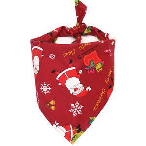 Bandana de Noël pour animaux de compagnie par sublimation, imprimé flocon de neige réversible, écharpe triangulaire, accessoires en gros - Product Image 3