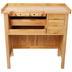 Banco de Trabajo de Madera Maciza para Joyería con Prácticos Cajones de Almacenamiento, Estación de Trabajo de Madera para la Creación de Joyas - Product Image 4