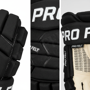 Gants de hockey sur glace en maille personnalisés, nom et logo de l'équipe personnalisés, protection rembourrée, manchette réglable et poignée confortable. - Product Image 4