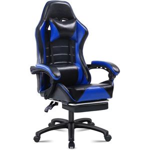 Sedia da Gaming Ergonomica per Adulti in Pelle PU con Poggiapiedi e Supporto Lombare - Product Image 1