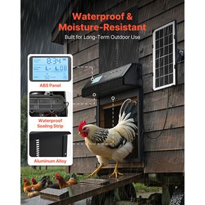 Porta Automatica per Pollaio a H con Display LCD, Alimentazione Solare, Telecomando, Sensore Luce e Timer - Nuova Condizione - Product Image 6