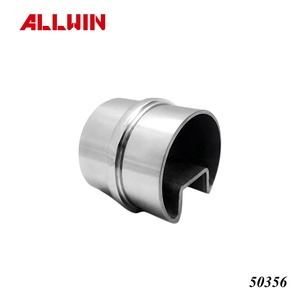 90 Degree Vertical Slot Tube Cap Rails Connector Hospital Stainless Steel Handrail Glass Stair <b>Deck</b> Wall 304 Stainless Steel - Product Image 3