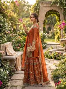 Ensemble Anarkali Sharara de qualité export avec broderies de sequins et de perles, vêtements ethniques élégants pour femmes, disponible au meilleur prix du marché - Product Image 6