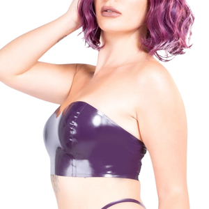 Sujetador push-up morado sin tirantes para mujer, copa completa con aros, sin espalda, color liso, sexy, de silicona, de una pieza, con efecto moldeador, solo lavar a mano. - Product Image 2