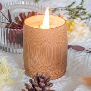 Bougie aromathérapeutique en pot, prix compétitif, bougies parfumées en bambou, vente en gros, décoration naturelle pour la maison - Product Image 4