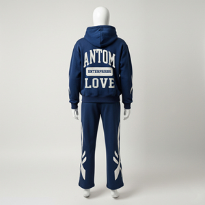 Custom Distressed Applique Embroidery <b>Tracksuits</b> Sets Vintage Sun Faded Zip Up Hoodie Set Sun Faded Acid Washed <b>Tracksuit</b> - Product Image 3