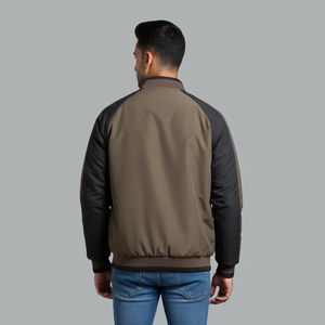 Men's <b>Winter</b> Sports Solid Color Casual Neck Bomber <b>Jacket</b> Canvas <b>Waterproof</b> Breathable Front Logo - Product Image 4
