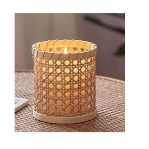 Support de bougie en métal, bois et verre gravé à la main avec finition dorée, pour décoration de mariage et de maison, support de bougie votive en métal - Product Image 3