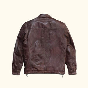 Wholesale Leather Fabric International Brown Jacket <b>Zip</b> <b>up</b> Genuine Leather Jacket for Men - Product Image 6