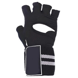 Gants de fitness légers pour hommes à demi-doigts, avec paume en polyester épaissie, support de poignet et fonction antidérapante, pour la gym - Product Image 6