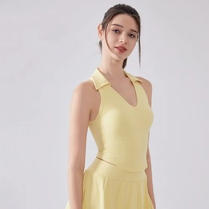 Women Sleeveless Built-in Bra O-Neck Racerback Padded Knitted Breathable Anti-Pilling Casual Eco-Friendly Tank <b>Top</b> - Product Image 6