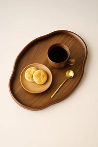 Plateau de service en bois artisanal pour cuisine, salon, bureau, comptoirs, surface lisse et polie, design moderne pour la vaisselle - Product Image 3