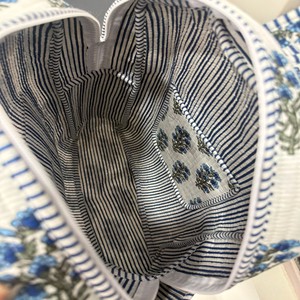 Indian Floral Print Custom Size Cotton <b>Quilted</b> Student Backpack Vintage Travel School Bag Zipper <b>Sale</b> Customized Cotton Backpack - Product Image 4