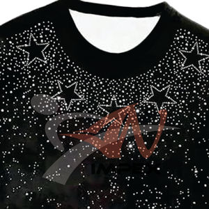 Rhinestone Star Bling T Shirt Women <b>Men</b> Crystal <b>Studded</b> Sparkle Fashion Top Luxury Streetwear Party Wear Custom Logo OEM ODM - Product Image 3