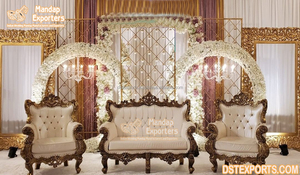 Stylish Wedding Sofa Set for <b>Indian</b> Weddings Maharaja White Sofa Set for Weddings Royal Sofa Set for Reception Stage - Product Image 2
