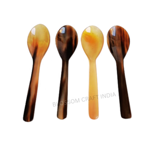 Cuillères en corne de bœuf et cuillères à dessert sur mesure, idéales pour les ensembles de couverts en corne, adaptées à la revente par les magasins de décoration intérieure Viking. - Product Image 3