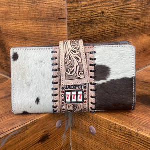 Nueva llegada billetera larga de cuero mecanizado a mano multifunción de cuero genuino embrague de cuero de vaca ranuras para múltiples tarjetas billeteras plegables para mujer - Product Image 3